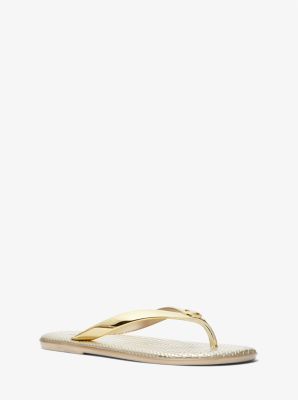 Michael kors metallic store flip flops