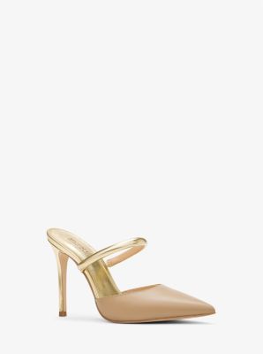 Michael kors black cheap shoes with gold heels