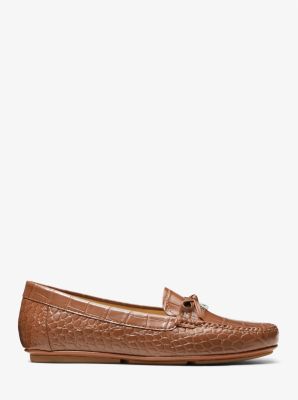 Juliette Crocodile Embossed Loafer in LUGGAGE | Michael Kors