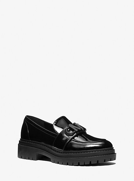 마이클 마이클 코어스 유광 로퍼 (굽높이 3cm) Michael Michael Kors Parker Leather Loafer,BLACK