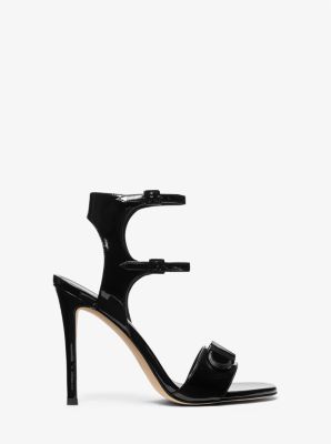 Parker Faux Patent Leather Sandal in BLACK | Michael Kors
