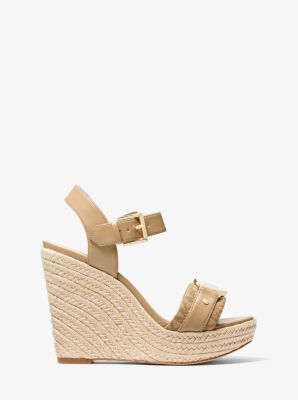 【Michael Kors】Rory Logo and Faux Leather Sandal Rory Logo Trim Wedge Sandal | Michael Kors [US]
