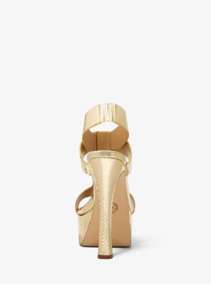 Michael kors berkley lock leather platform sandal online