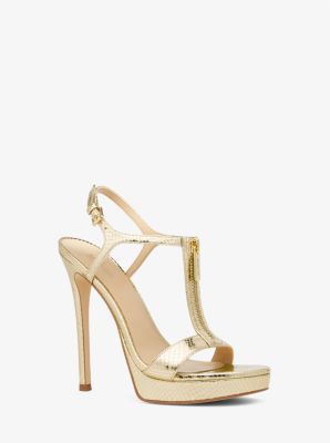 Gold michael deals kors shoes