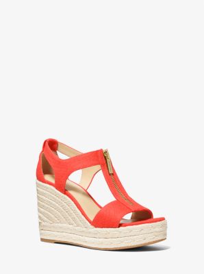 Michael kors berkley weave canvas espadrille wedges hotsell