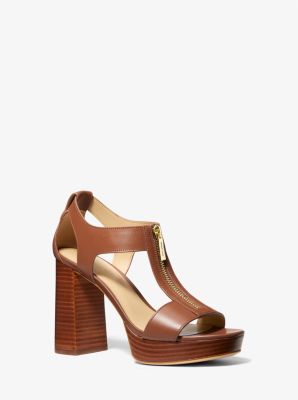 Berkley Leather Block Heel Sandal Michael Kors Canada