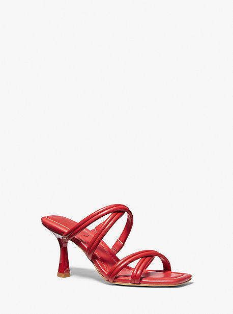 Michael Kors Corrine Leather Sandal In Red