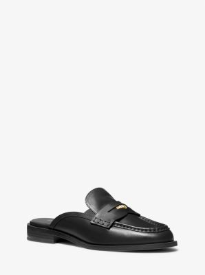 Michael Kors Eden Leather Mule In Black