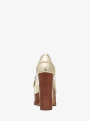 Loafer Eden van metallic leer met plateauzool image number 2