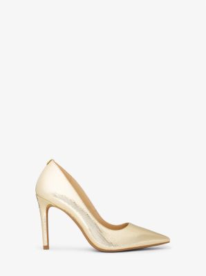Pumps Alina Flex aus Leder mit Schlangenprägung in Metallic-Optik