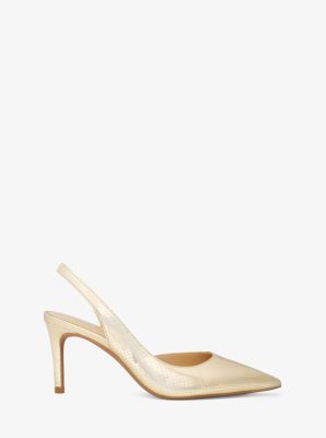 Alina Flex Metallic Snake Embossed Leather Pump | Michael Kors