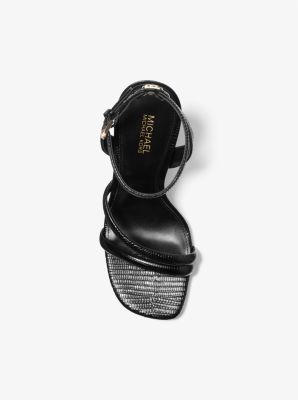 Nadina Lizard Embossed Leather Wedge Sandal image number 3