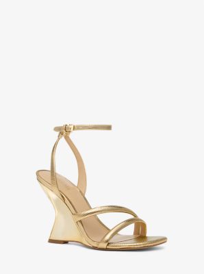 Michael kors hot sale gold wedge