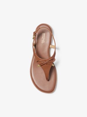 Nori Leather T Strap Sandal Michael Kors