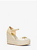 Nori Metallic Leather and Linen Wedge Espadrille image number 0
