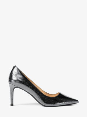 Thumbnail - MK Pumps Alina Flex Aus Leder In Metallic-Krakelee-Optik - Grau - Michael Kors