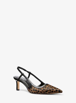 Alora Cheetah Print Calf Hair Slingback Pump in HUSK MULTI | Michael Kors