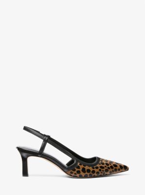 Alora Cheetah Print Calf Hair Slingback Pump in HUSK MULTI | Michael Kors