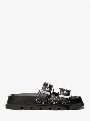 Sandale Colby plate en cuir à œillets