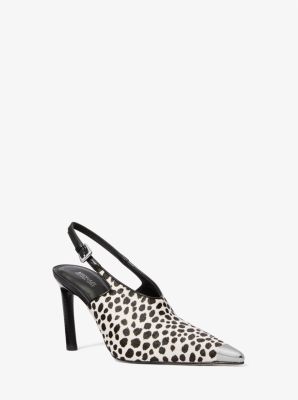 MK Kasia Cheetah Print Calf Hair Slingback Pump - Black - Michael Kors MICHAEL Michael Kors