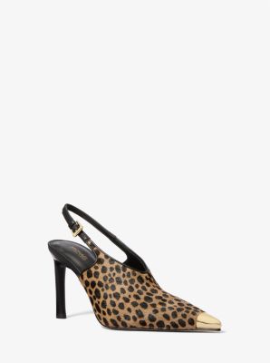 MK Kasia Cheetah Print Calf Hair Slingback Pump - Natural - Michael Kors MICHAEL Michael Kors