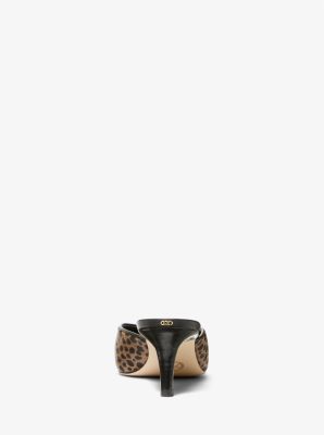 Thumbnail - MK Mule Kasia Aus Kalbshaar Mit Gepardenmuster - Natur - Michael Kors