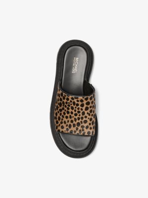 Kendra Cheetah Print Calf Hair Platform Slide Sandal image number 2