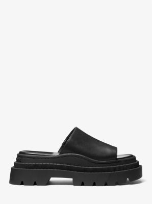 Kendra Leather Platform Slide Sandal image number 1