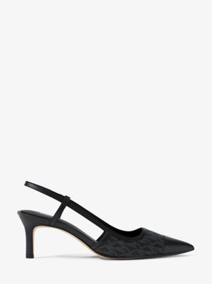 Alora Signature Logo Slingback Pump in BLACK | Michael Kors