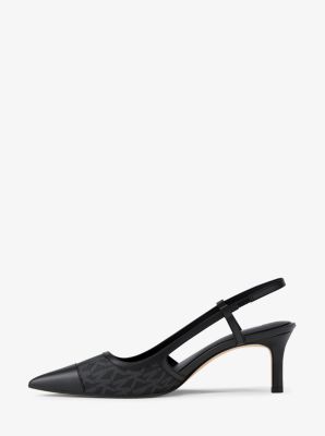 Alora Signature Logo Slingback Pump in BLACK | Michael Kors