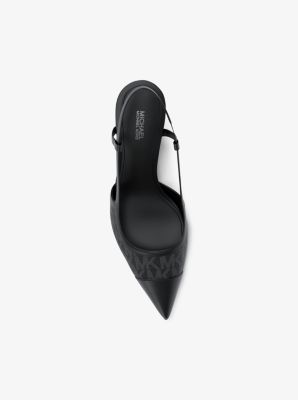 Alora Signature Logo Slingback Pump in BLACK | Michael Kors
