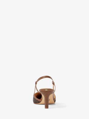 Alora Signature Logo Slingback Pump in BROWN | Michael Kors