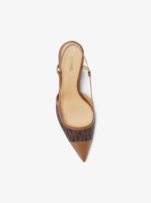 Alora Signature Logo Slingback Pump in BROWN | Michael Kors