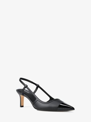 Alora Leather Slingback Pump in BLACK | Michael Kors
