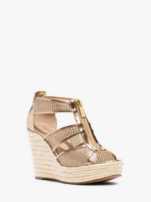 Michael kors damita wedge on sale gold