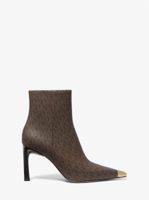 Kasia Signature Logo Boot in BROWN | Michael Kors