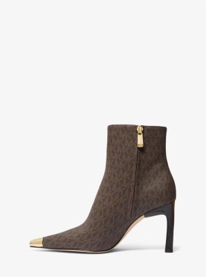 Kasia Signature Logo Boot in BROWN | Michael Kors
