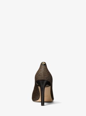 Kasia Signature Logo Pump in BROWN | Michael Kors
