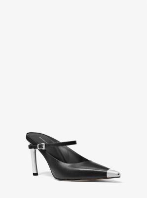 Kasia Leather High Mule Pump