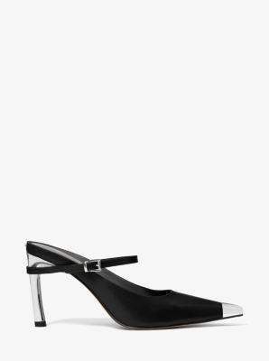 Kasia Leather High Mule Pump