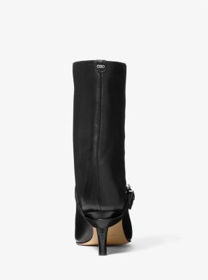 Stiefel Kasia aus Leder mit Gürteldetail in SCHWARZ | Michael Kors