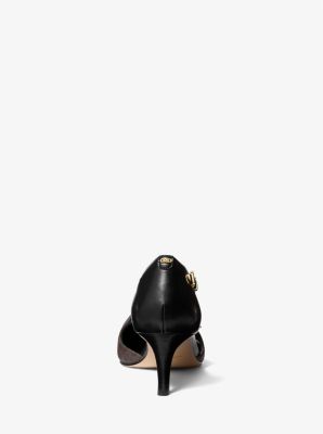 Kasia Signature Logo Kitten Pump in BROWN | Michael Kors
