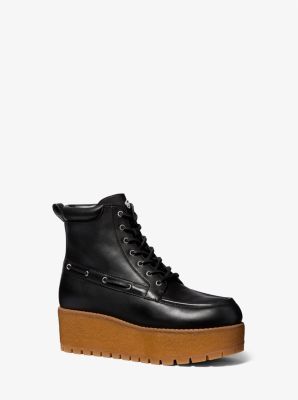 Michael Kors Kenny Leather Platform Boot In Black