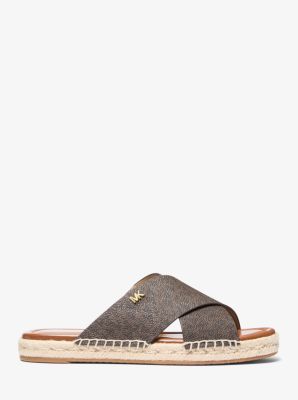 Thumbnail - MK Sandale Kenzie Mit Signature-Logomuster - Braun - Michael Kors