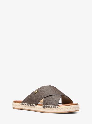 MK Sandale Kenzie Mit Signature-Logomuster - Braun