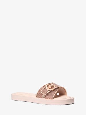 MK Pantolette Mit Logo Und Glitzer - Rosé-Goldton