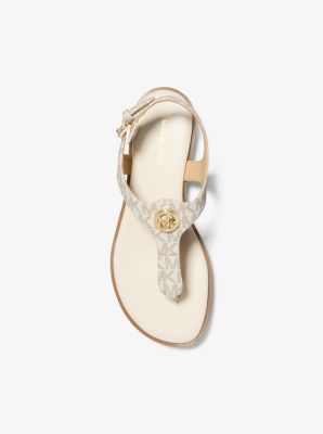 Val Signature Logo Thong Sandal in VANILLA | Michael Kors