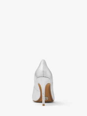 Claire Metallic Embossed Leather Pump Michael Kors Canada