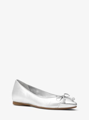 michael kors silver ballet flats