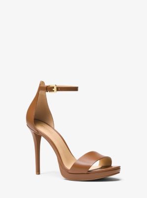 michael michael kors hutton metallic leather sandal